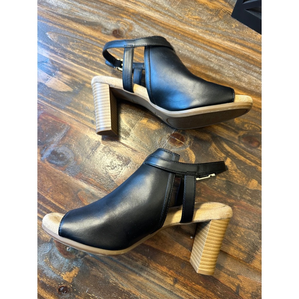 Giani Bernini Ariianna Black Block Heel Sandals Peep Toe Memory Foam Woman‎ 8.5M - Picture 3 of 12